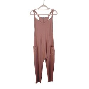 Ces Femme Womens Jumpsuit Romper Pockets Sleeveless Casual‎ Mauve Medium